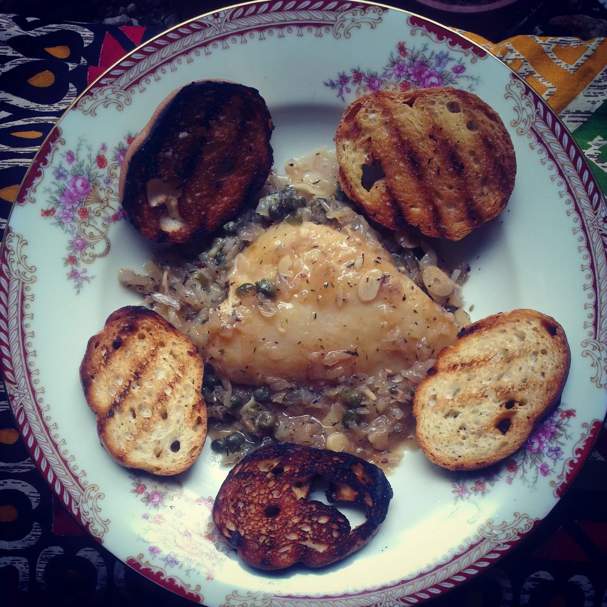 Fish fillet, cooked with capers and white wine